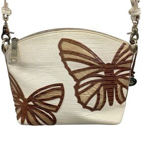 BRAHMIN Butterfly Appliqué‎ Mini Duxbury Crossbody – Adjustable Strap